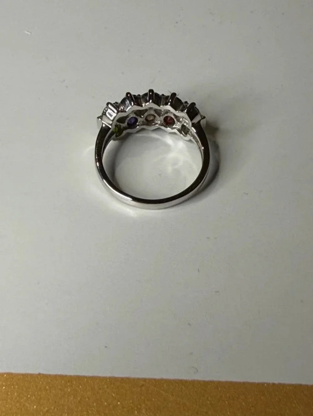 Sterling Silver Multicolor Cubic Zirconia Harlequin Cluster Ring Size 7